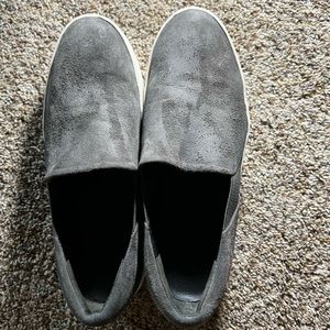 Vince Warren Grey Suede Slip On Sneakers